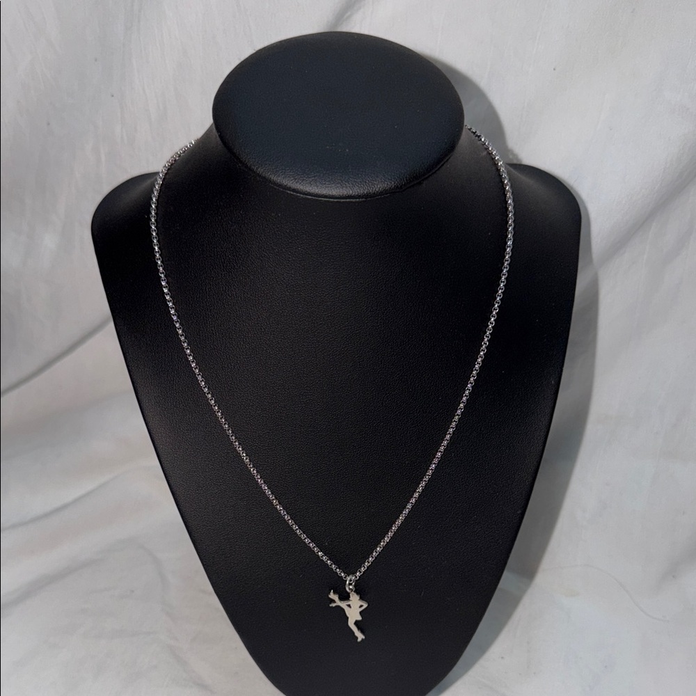 Retired James  Avery Sterling Silver Dancer Charm Necklace Cable Chain